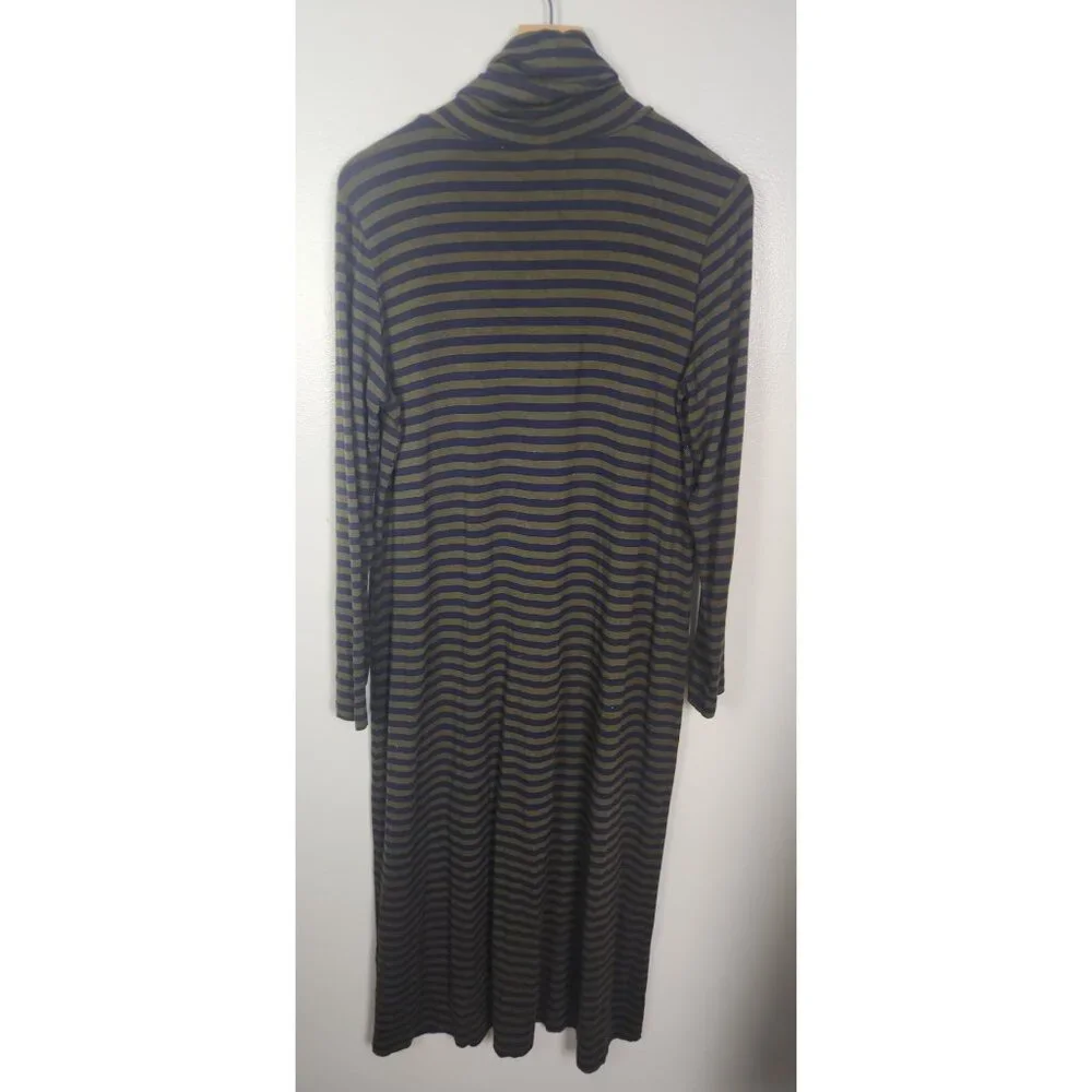 Sonnet James Women's Sz. M  A Play Dress In Green & Blue Stripes Maxi - Picture 4 of 5